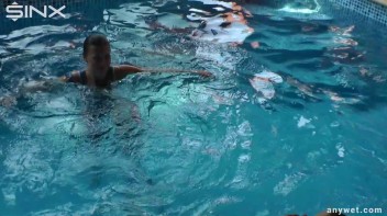 Twins Enjoy A Fully Clothed Splash In The Pool Screencap 61 on www.sinx.com