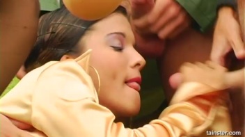 Freaky Flashers Gangbang Brunette Babe Screencap 22 on www.sinx.com