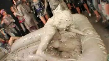 Two Dozen Babes Cheer On The Mud Fight Screencap 37 on www.sinx.com