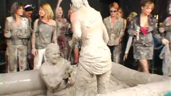 Two Dozen Babes Cheer On The Mud Fight Screencap 8 on www.sinx.com