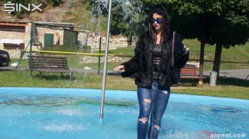 Raven Haired Hottie Soaks Herself At Waterpark Screencap 14 on www.sinx.com