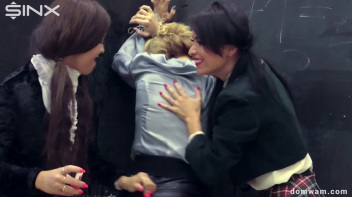 Bratty Schoolgirls Tie Up Their Teacher For WAM Fun - Cam 2 Screencap 90 on www.sinx.com