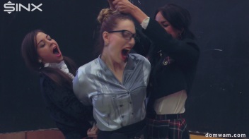 Bratty Schoolgirls Tie Up Their Teacher For WAM Fun - Cam 2 Screencap 49 on www.sinx.com