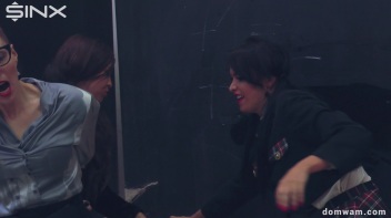 Bratty Schoolgirls Tie Up Their Teacher For WAM Fun - Cam 2 Screencap 52 on www.sinx.com