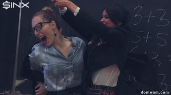 Bratty Schoolgirls Tie Up Their Teacher For WAM Fun - Cam 2 Screencap 53 on www.sinx.com