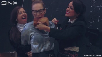 Bratty Schoolgirls Tie Up Their Teacher For WAM Fun - Cam 2 Screencap 54 on www.sinx.com