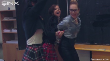 Bratty Schoolgirls Tie Up Their Teacher For WAM Fun - Cam 2 Screencap 56 on www.sinx.com