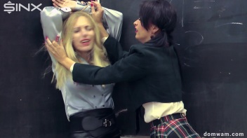 Bratty Schoolgirls Tie Up Their Teacher For WAM Fun - Cam 2 Screencap 80 on www.sinx.com