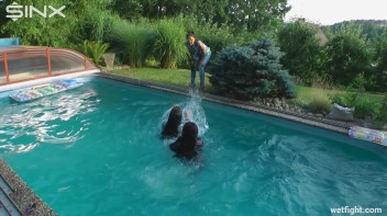 Three wild girls in pool cat fight Screencap 18 on www.sinx.com