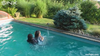 Three wild girls in pool cat fight Screencap 25 on www.sinx.com