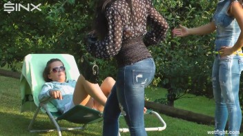 Three wild girls in pool cat fight Screencap 3 on www.sinx.com