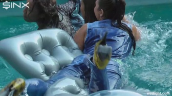 Three wild girls in pool cat fight Screencap 38 on www.sinx.com