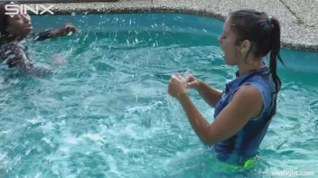 Three wild girls in pool cat fight Screencap 47 on www.sinx.com