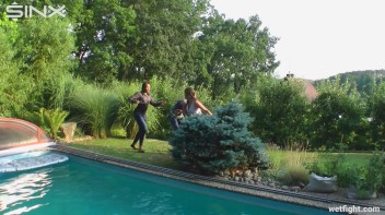 Three wild girls in pool cat fight Screencap 53 on www.sinx.com
