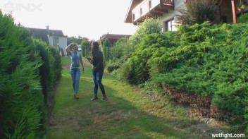 Three wild girls in pool cat fight Screencap 1 on www.sinx.com