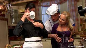 Pissing in the Kitchen Screencap 36 on www.sinx.com