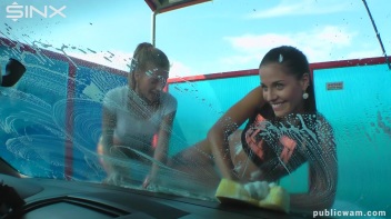 Playful Twins Get Drenched While Washing Car Screencap 21 on www.sinx.com