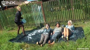 Wet paint play-fighting with four sexy ladies Screencap 1 on www.sinx.com