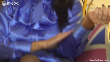 Ripped Blouse Exposes Her Massive Assets Screencap 1 on www.sinx.com