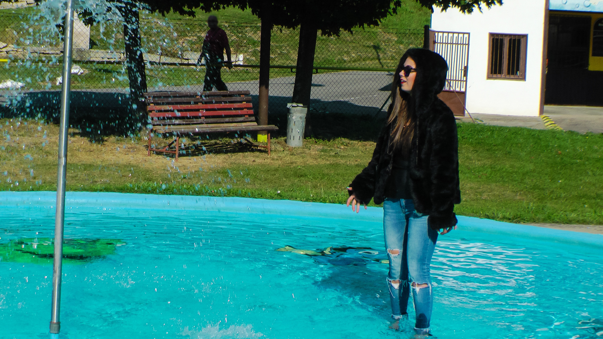 Raven Haired Hottie Soaks Herself At Waterpark on www.sinx.com