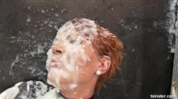 A Lady in Black gets white topping all over Screencap 100 on www.sinx.com