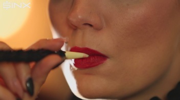 Seductive Babe With Red Lips Enjoys Smoking Screencap 10 on www.sinx.com