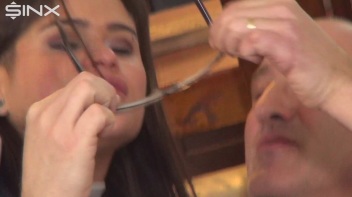 Brunette Babe Gets Glasses Covered In Cum Screencap 37 on www.sinx.com