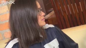 Brunette Babe Gets Glasses Covered In Cum Screencap 7 on www.sinx.com