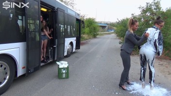 Bitchy Europeans Get Drenched In Milk Outside Screencap 10 on www.sinx.com