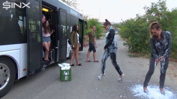 Bitchy Europeans Get Drenched In Milk Outside Screencap 11 on www.sinx.com