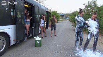 Bitchy Europeans Get Drenched In Milk Outside Screencap 12 on www.sinx.com