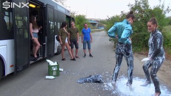 Bitchy Europeans Get Drenched In Milk Outside Screencap 17 on www.sinx.com