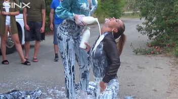 Bitchy Europeans Get Drenched In Milk Outside Screencap 23 on www.sinx.com
