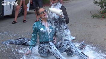 Bitchy Europeans Get Drenched In Milk Outside Screencap 25 on www.sinx.com
