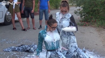 Bitchy Europeans Get Drenched In Milk Outside Screencap 26 on www.sinx.com