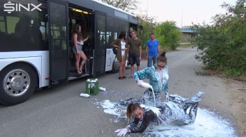 Bitchy Europeans Get Drenched In Milk Outside Screencap 29 on www.sinx.com