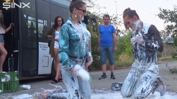 Bitchy Europeans Get Drenched In Milk Outside Screencap 30 on www.sinx.com