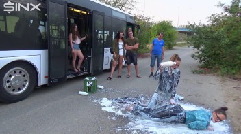 Bitchy Europeans Get Drenched In Milk Outside Screencap 35 on www.sinx.com