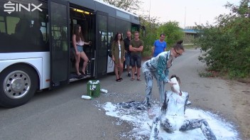 Bitchy Europeans Get Drenched In Milk Outside Screencap 42 on www.sinx.com