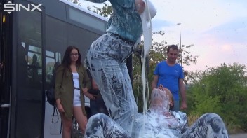 Bitchy Europeans Get Drenched In Milk Outside Screencap 44 on www.sinx.com
