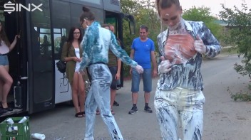 Bitchy Europeans Get Drenched In Milk Outside Screencap 49 on www.sinx.com
