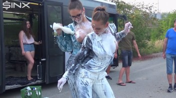 Bitchy Europeans Get Drenched In Milk Outside Screencap 51 on www.sinx.com