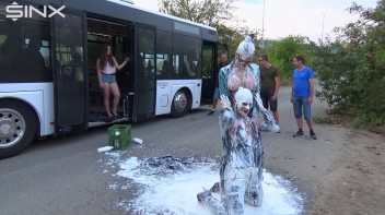 Bitchy Europeans Get Drenched In Milk Outside Screencap 61 on www.sinx.com
