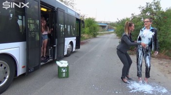Bitchy Europeans Get Drenched In Milk Outside Screencap 8 on www.sinx.com