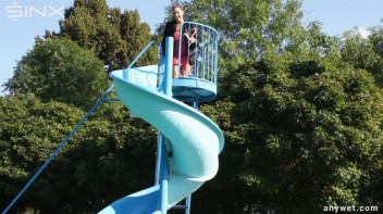 Waterpark Fun For Fully Clothed Brunette Babe Screencap 14 on www.sinx.com
