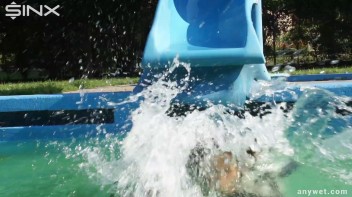 Waterpark Fun For Fully Clothed Brunette Babe Screencap 15 on www.sinx.com