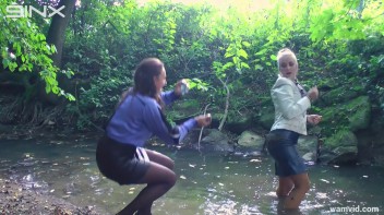 Clothed Babes Get Drenched And Catfight In Stream Screencap 16 on www.sinx.com