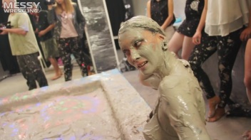 Messy Wrestling: Brunette VS. Black-Haired - Blouse Beauties Bust A Move In The Mud! Topless Toppies ... Screencap 41 on www.sinx.com