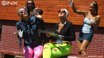 Stunning Babes In Coloured Denims Get Drenched! Screencap 6 on www.sinx.com