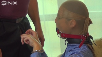 Stocking Mask And Ball Gag For Blowjob Slut Screencap 4 on www.sinx.com